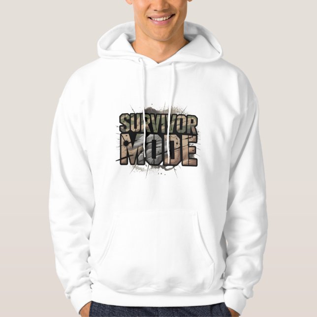 Survivor Mode Männerhoodie – Rissige Wand Power  Hoodie (Vorderseite)