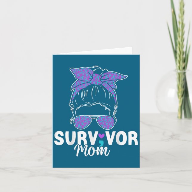 Survivor Mom - Semicolon Suicide Prevention Awaren Karte (Vorderseite)