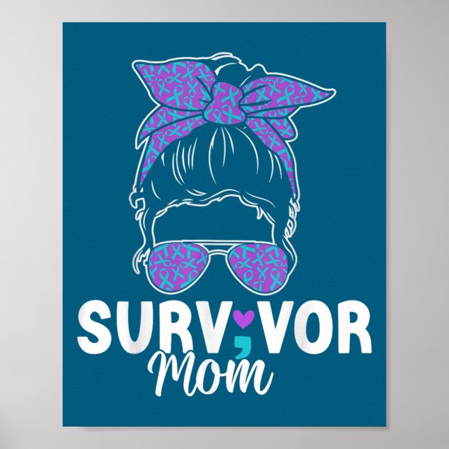 Survivor Mom - Semicolon Suicide Prevention Awaren Poster (Vorne)
