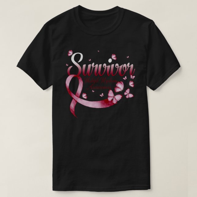 Survivor Multiple Myeloma Awareness Butterfly T-Shirt (Design vorne)