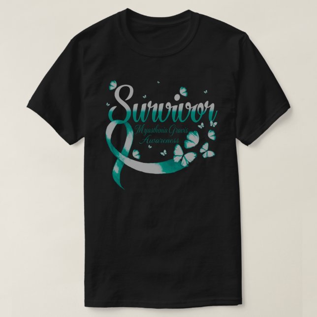 Survivor Myasthenia Gravis Awareness Butterfly T-Shirt (Design vorne)