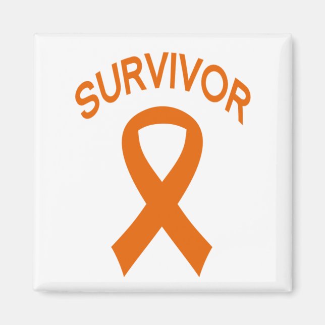 Survivor Orange Leukämie Krebsbandmagnet Magnet (Vorne)