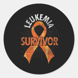 Survivor Orange Ribbon Cancer Leukämie Bewusstsein Runder Aufkleber