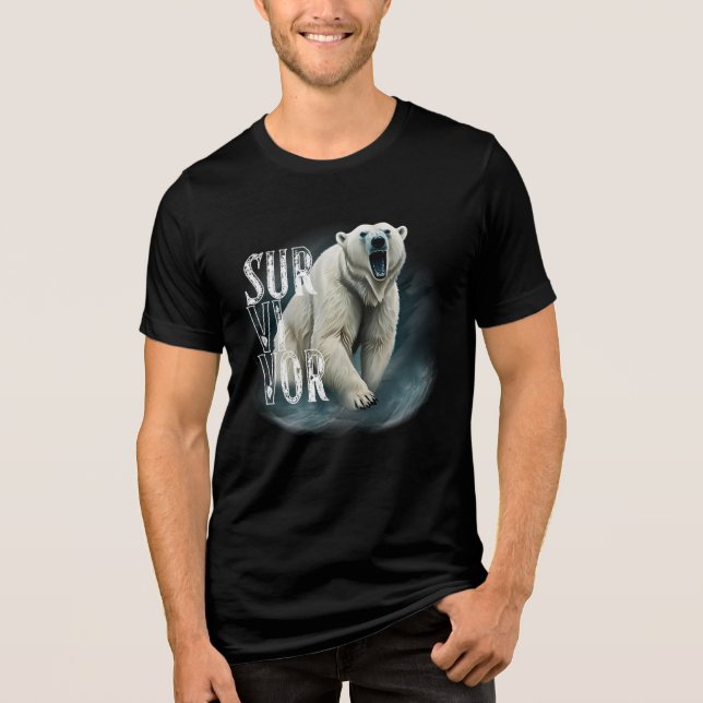 Survivor Polar Bear – Strength and Resilience Tri-Blend Shirt (Vorderseite)
