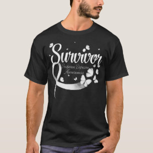 Survivor Postpartum Depression Awareness Butterfly T-Shirt