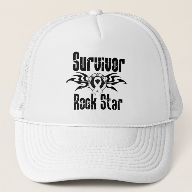 Survivor Rock Star - Lungenkrebsüberlebung Truckerkappe (Vorderseite)