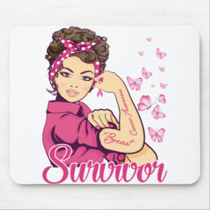 Survivor Rosie Riveter Brustkrebs Bewusstsein Mousepad