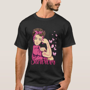 Survivor Rosie Riveter Brustkrebs Bewusstsein T-Shirt