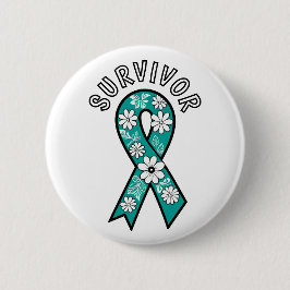 Survivor SA Teal Awareness Ribbon Button