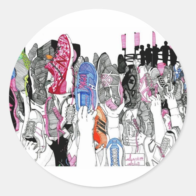 Survivor Salute Runder Aufkleber (Vorderseite)