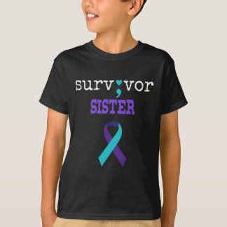 Survivor Sister Semicolon Geschenk Suizidpräventio T-Shirt