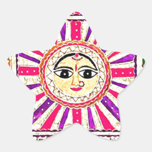 Surya Hindu Sun God Stern-Aufkleber
