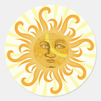 Suryadev : Die Sonne Runder Aufkleber