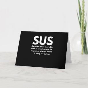 Sus Definition Verdächtiger Freund, der sus handel Karte