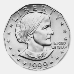 Susan B Anthony Dollar Runder Aufkleber