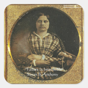 Susan B Anthony Wisdom Zitate Geschenke & Karten Quadratischer Aufkleber