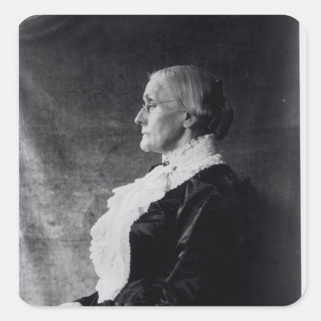 Susan Brownell Anthony Quadratischer Aufkleber (Vorderseite)