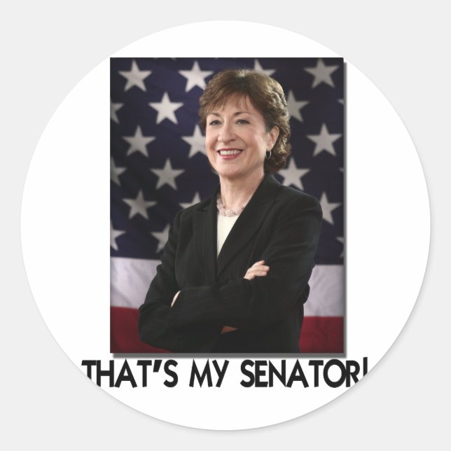Susan Collins, das ist meine Senatorin! Runder Aufkleber (Vorderseite)
