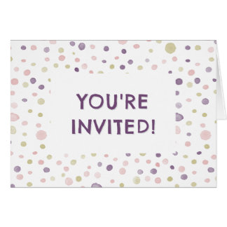 Susan Confetti Watercolor Dots Birthday Einladung