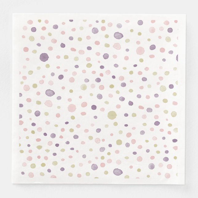 Susan Confetti Watercolor Dots Paper Napkin Serviette (Vorderseite)
