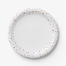 Susan Confetti Watercolor Dots Paper Plate Pappteller