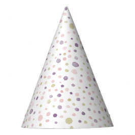 Susan Confetti Watercolor Dots Party Hat Partyhütchen