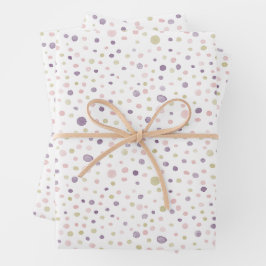 Susan Confetti Watercolor Dots Wrapping Paper Geschenkpapier Set
