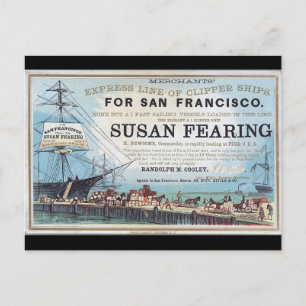 Susan Fearing Clipper-Segelschiff 1900 Postkarte