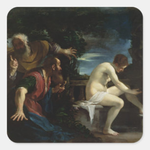 Susanna und die Ältesten Quadratischer Aufkleber