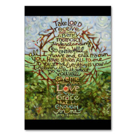 Suscipe Gebet des heiligen Ignatius, nehmen Sie Lo Tischnummer