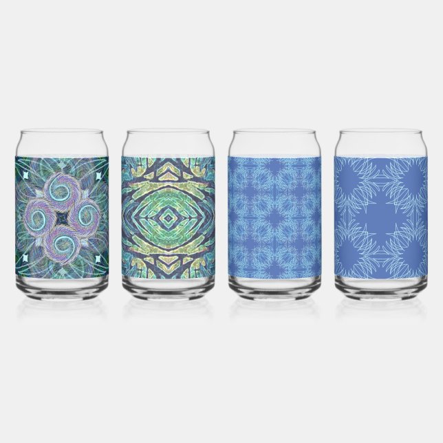 Susea Blu studios Feather Can Glasses Dosenglas (Vorderseite)
