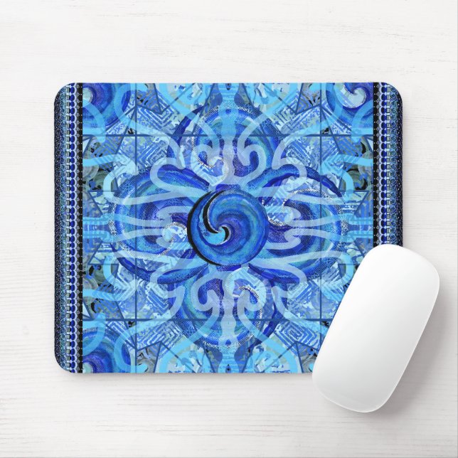 Susea Blu studios Water Mandela Mouse Pad Mousepad (Mit Mouse)