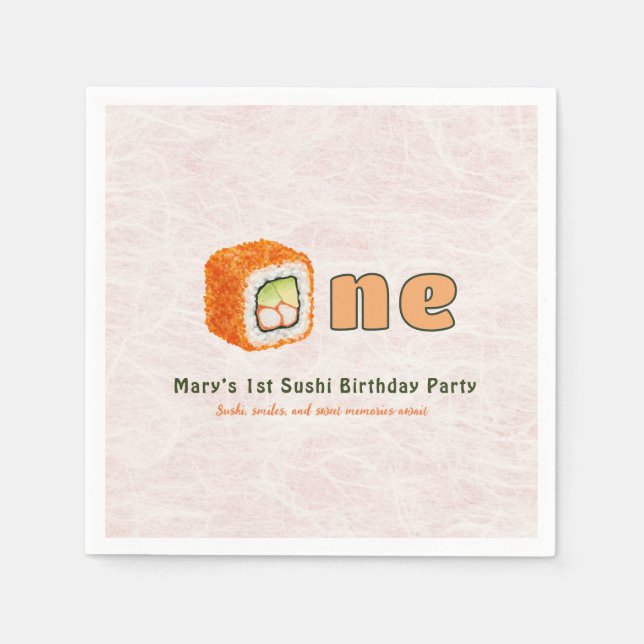 Sushi- 1st Birthday Serviette (Vorderseite)