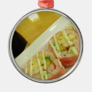 Sushi-Abendessen Fisch Reis Gesunde Ernährung Ornament Aus Metall
