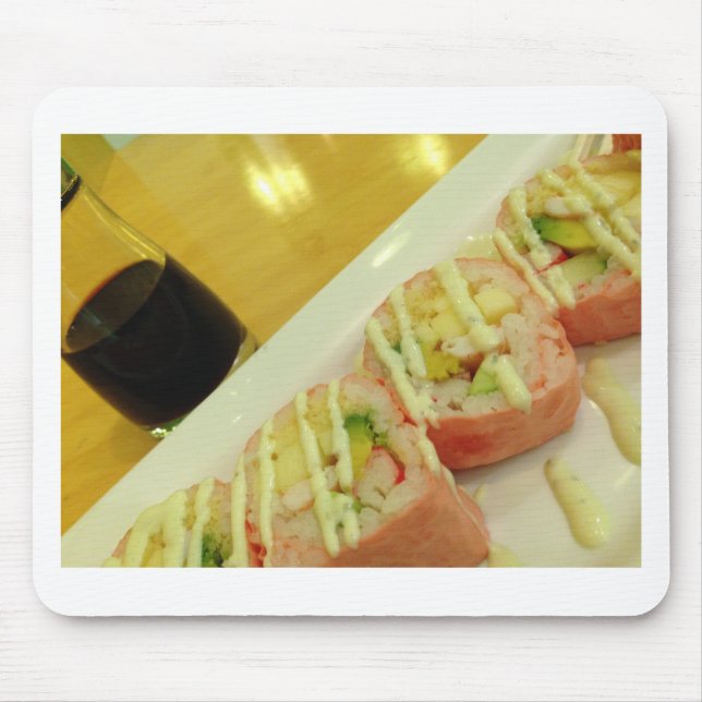 Sushi Abendessen Fischreifen gesunde Ernährung Mousepad (Vorne)
