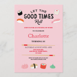 Sushi Abendessen Mittagessen Japanische Geburtstag Einladung