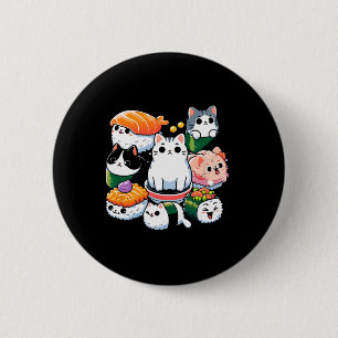 Sushi Anime Cat Sushi Lover Geschenk Button