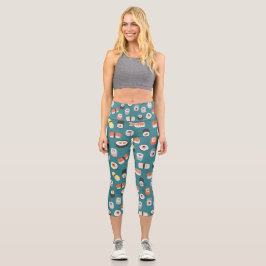 Sushi Aquamarin Green Capri Leggings