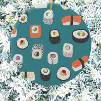 Sushi Aquamarine Keramik Ornament