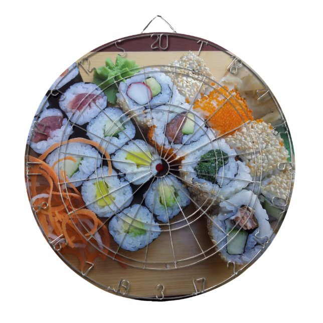 Sushi Asia Rice Fish Food Sea Dartscheibe (vorne)