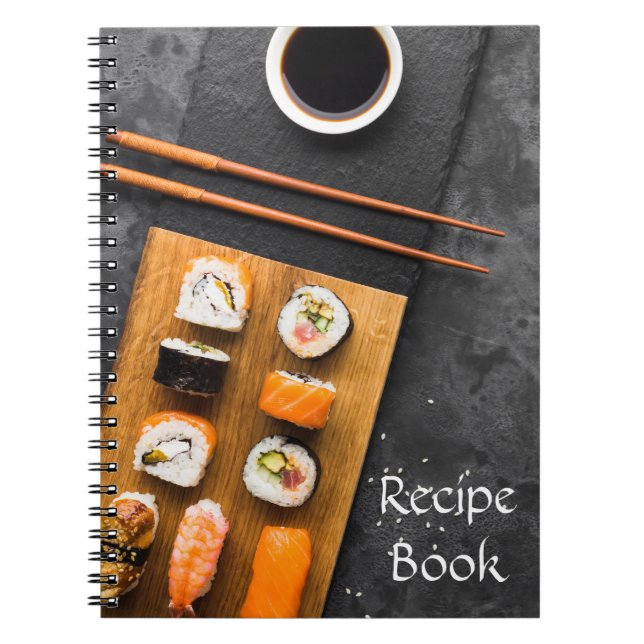 Sushi Asian Japanese food recipe journal Notizblock (Vorderseite)