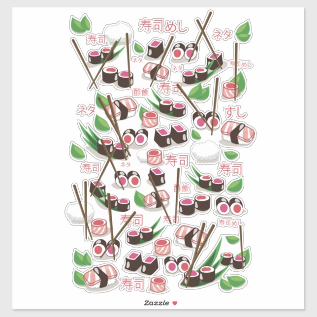 Sushi Aufkleber (Blatt)