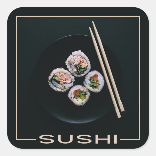 Sushi-Aufkleber Quadratischer Aufkleber (Vorderseite)