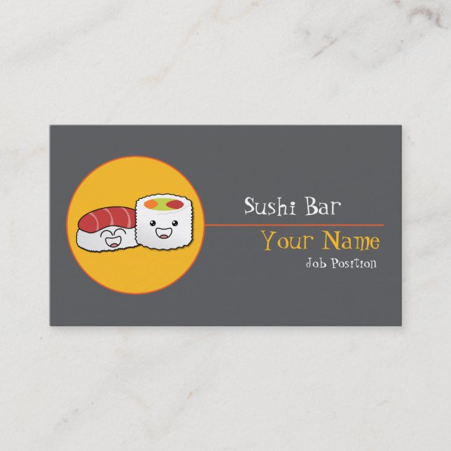 Sushi Bar Business Card Visitenkarte (Vorderseite)