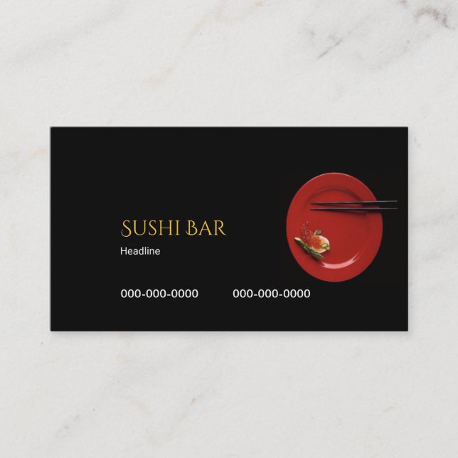 Sushi Bar Business Card Visitenkarte (Vorderseite)