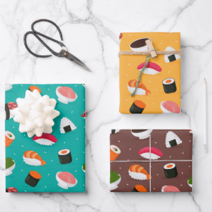 Sushi-Bar-Einwickelpapier-Set aus 3 Geschenkpapier Set