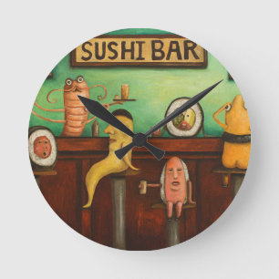 Sushi Bar Runde Wanduhr