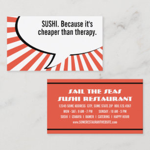 Sushi billiger als Therapie Visitenkarte