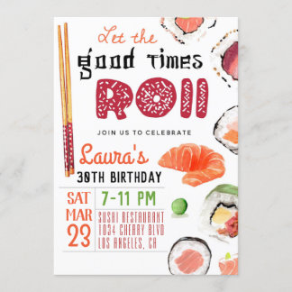 Sushi Birthday Einladung