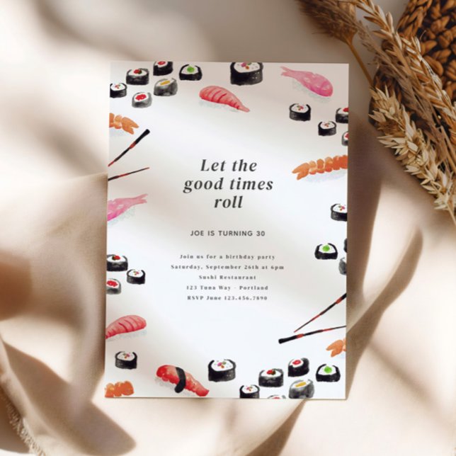 Sushi Birthday Party Einladung (Von Creator hochgeladen)